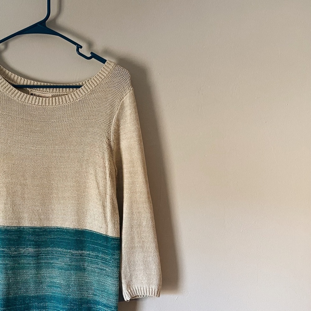 Color Block Blue and Beige Sweater